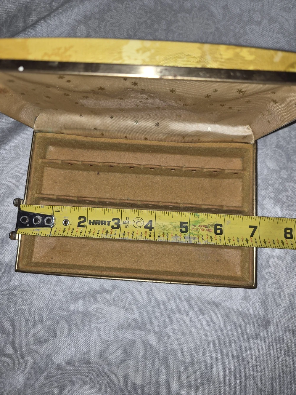 Mele.Vintage Gold Tone Jewelry Display Box